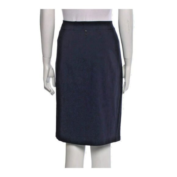 Donna Karan Skirt Size 12 Black Wool Zip Closure Tailored Fit Designer Staple - Picture 8 of 9